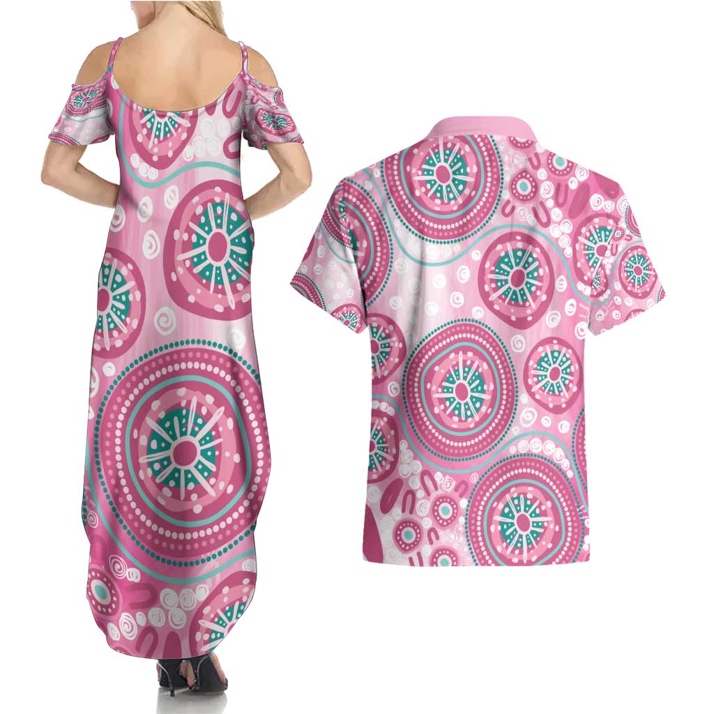 Hereditary Breast Cancer Awareness Australia Indigenous Couples Matching Summer Maxi Dress and Hawaiian Shirt Previvor - Aussie Hoodie
