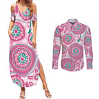 Hereditary Breast Cancer Awareness Australia Indigenous Couples Matching Summer Maxi Dress and Long Sleeve Button Shirt Previvor - Aussie Hoodie