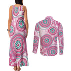 Hereditary Breast Cancer Awareness Australia Indigenous Couples Matching Tank Maxi Dress and Long Sleeve Button Shirt Previvor - Aussie Hoodie