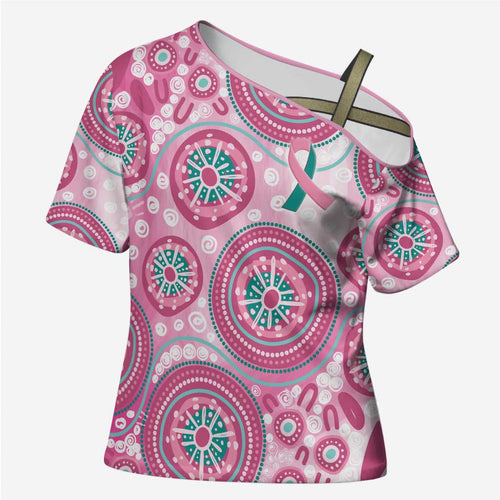 Hereditary Breast Cancer Awareness Australia Indigenous Cross Shoulder Shirt Previvor - Aussie Hoodie