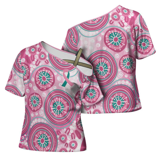 Hereditary Breast Cancer Awareness Australia Indigenous Cross Shoulder Shirt Previvor - Aussie Hoodie