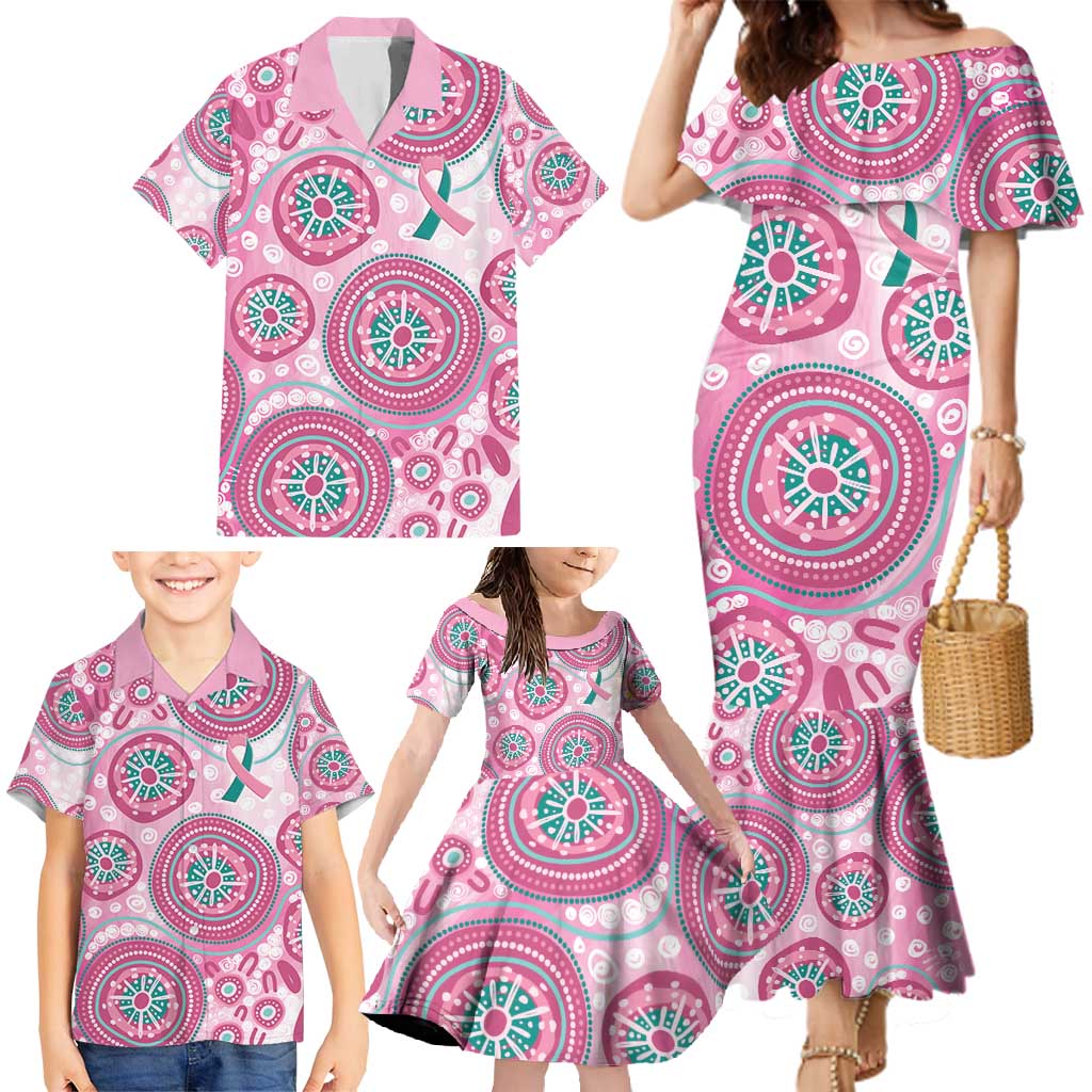 Hereditary Breast Cancer Awareness Australia Indigenous Family Matching Mermaid Dress and Hawaiian Shirt Previvor - Aussie Hoodie