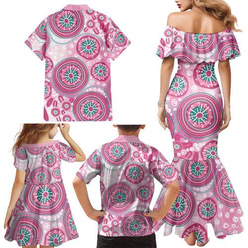 Hereditary Breast Cancer Awareness Australia Indigenous Family Matching Mermaid Dress and Hawaiian Shirt Previvor - Aussie Hoodie