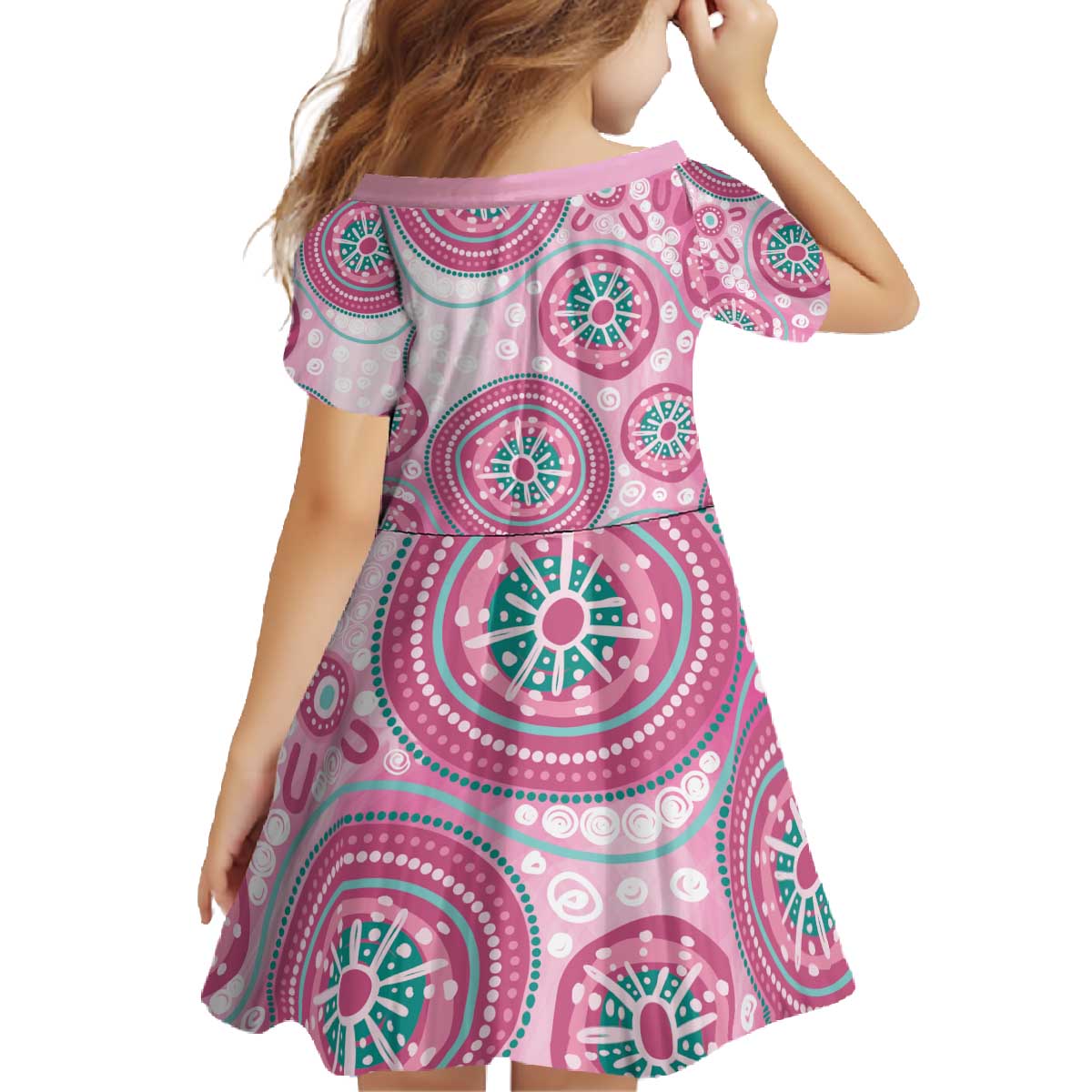 Hereditary Breast Cancer Awareness Australia Indigenous Family Matching Off The Shoulder Long Sleeve Dress and Hawaiian Shirt Previvor - Aussie Hoodie