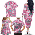 Hereditary Breast Cancer Awareness Australia Indigenous Family Matching Off The Shoulder Long Sleeve Dress and Hawaiian Shirt Previvor - Aussie Hoodie