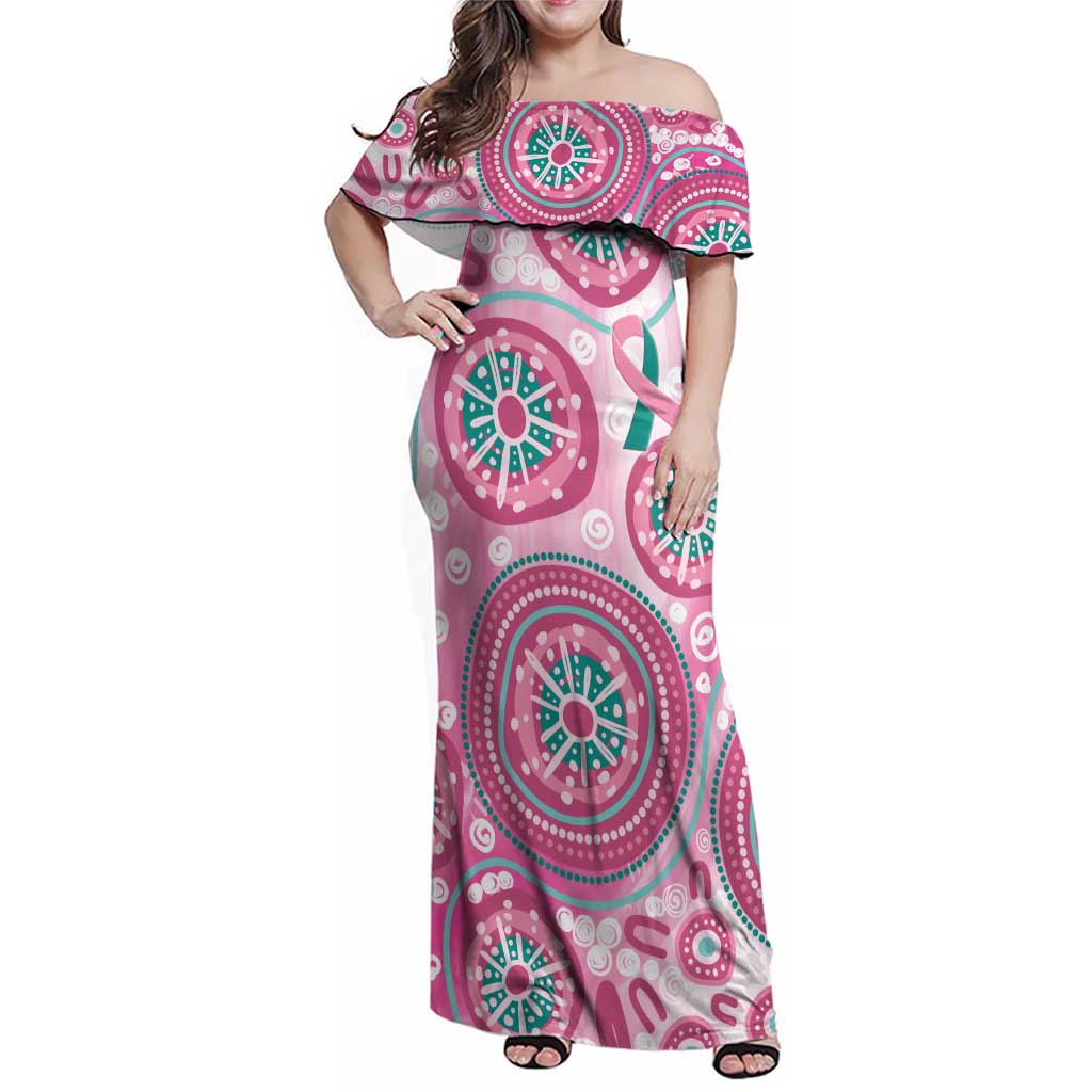 Hereditary Breast Cancer Awareness Australia Indigenous Family Matching Off Shoulder Maxi Dress and Hawaiian Shirt Previvor - Aussie Hoodie