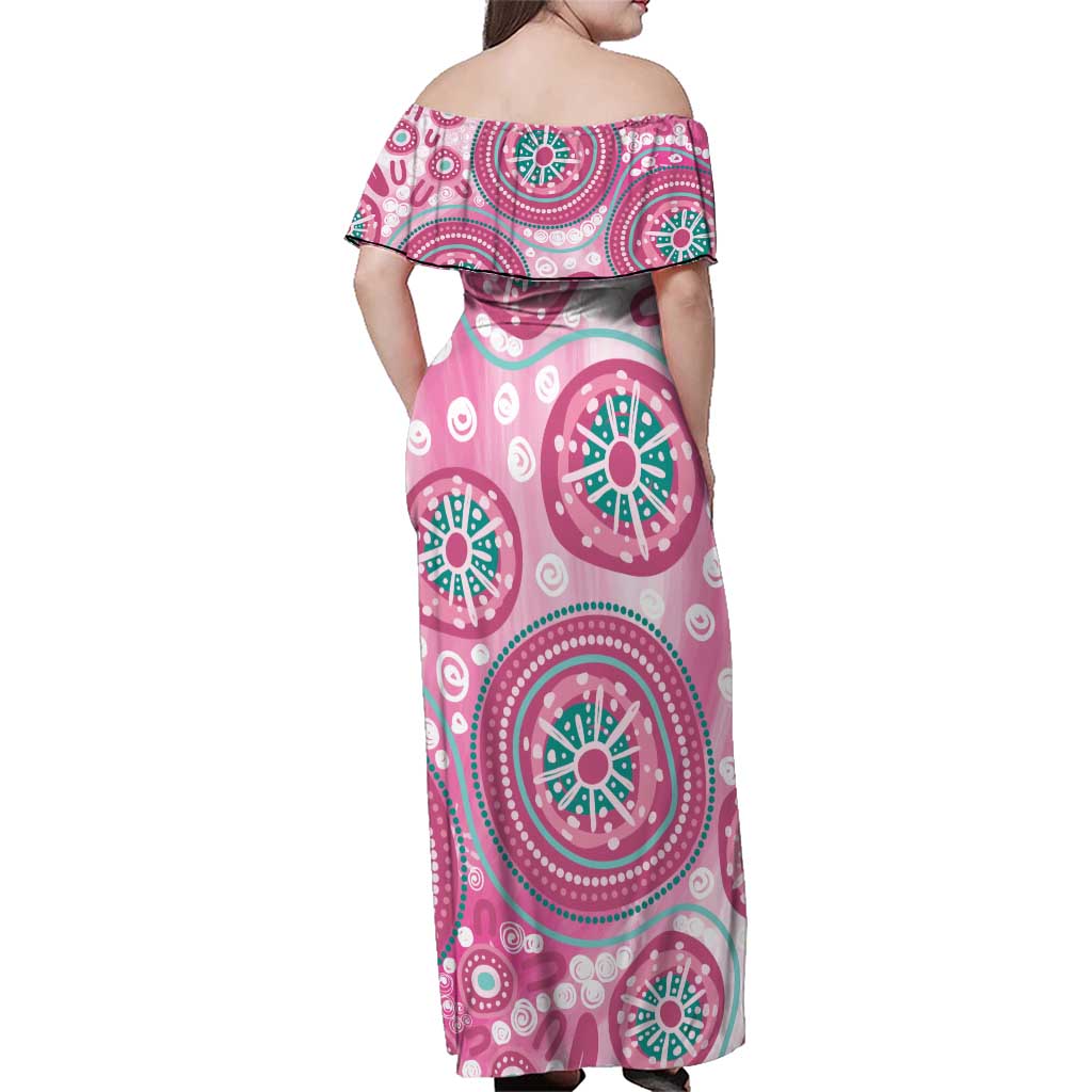 Hereditary Breast Cancer Awareness Australia Indigenous Family Matching Off Shoulder Maxi Dress and Hawaiian Shirt Previvor - Aussie Hoodie