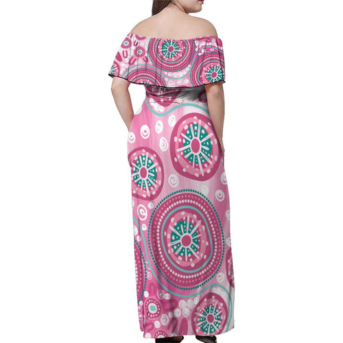 Hereditary Breast Cancer Awareness Australia Indigenous Family Matching Off Shoulder Maxi Dress and Hawaiian Shirt Previvor - Aussie Hoodie