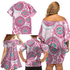 Hereditary Breast Cancer Awareness Australia Indigenous Family Matching Off Shoulder Short Dress and Hawaiian Shirt Previvor - Aussie Hoodie