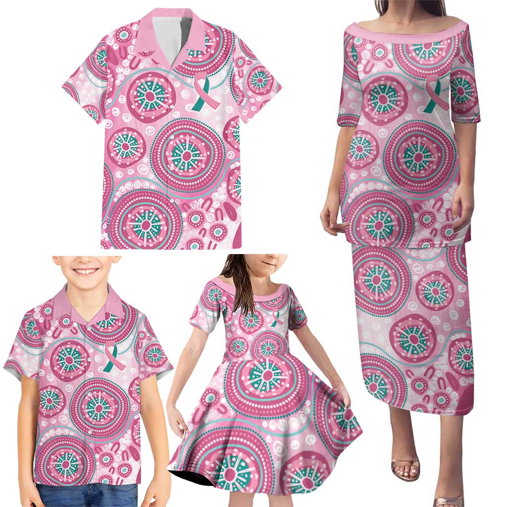 Hereditary Breast Cancer Awareness Australia Indigenous Family Matching Puletasi and Hawaiian Shirt Previvor - Aussie Hoodie
