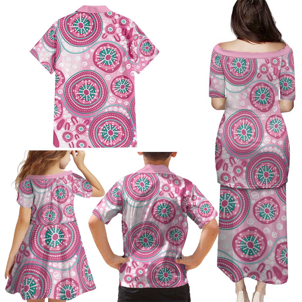 Hereditary Breast Cancer Awareness Australia Indigenous Family Matching Puletasi and Hawaiian Shirt Previvor - Aussie Hoodie