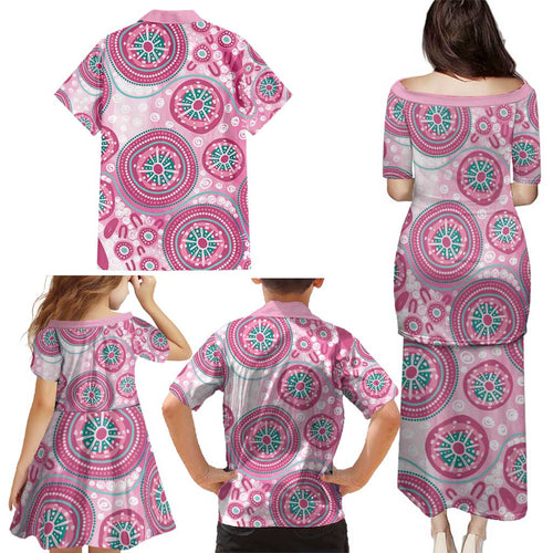 Hereditary Breast Cancer Awareness Australia Indigenous Family Matching Puletasi and Hawaiian Shirt Previvor - Aussie Hoodie