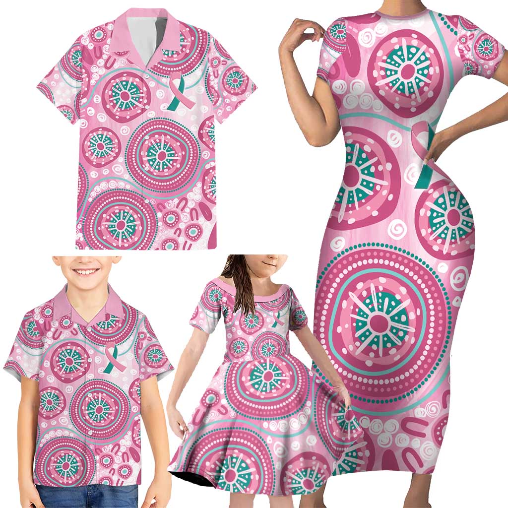 Hereditary Breast Cancer Awareness Australia Indigenous Family Matching Short Sleeve Bodycon Dress and Hawaiian Shirt Previvor - Aussie Hoodie