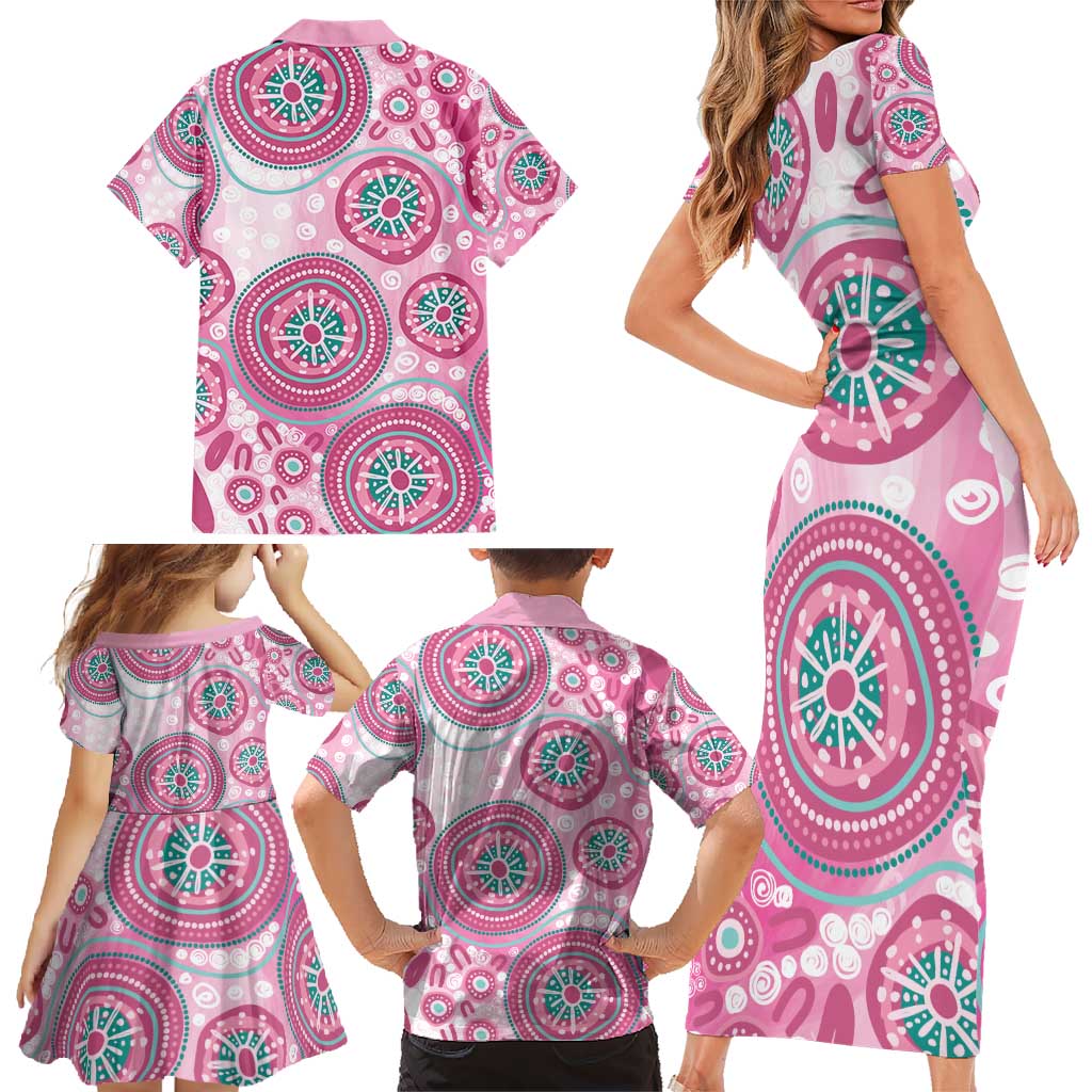 Hereditary Breast Cancer Awareness Australia Indigenous Family Matching Short Sleeve Bodycon Dress and Hawaiian Shirt Previvor - Aussie Hoodie