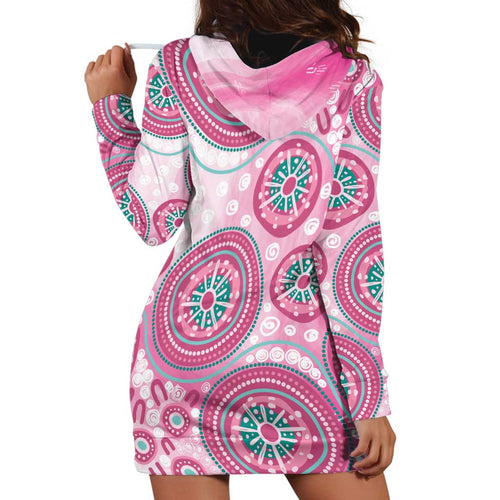 Hereditary Breast Cancer Awareness Australia Indigenous Hoodie Dress Previvor - Aussie Hoodie