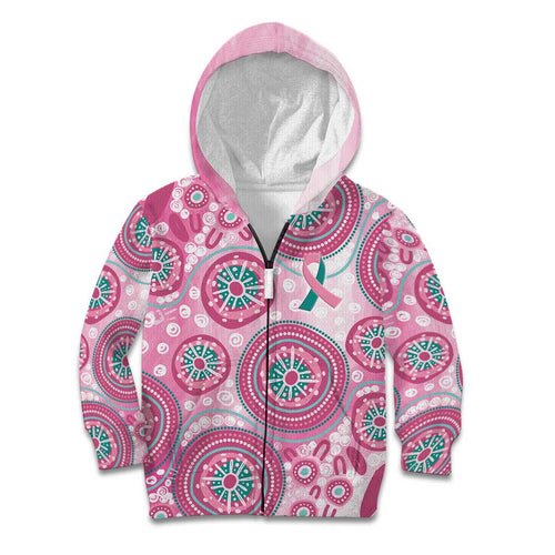 Hereditary Breast Cancer Awareness Australia Indigenous Kid Hoodie Previvor - Aussie Hoodie
