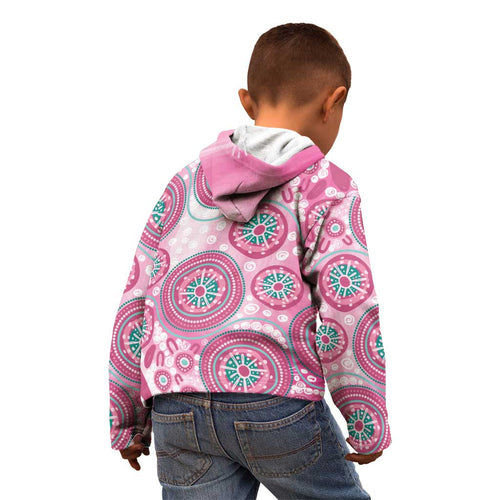 Hereditary Breast Cancer Awareness Australia Indigenous Kid Hoodie Previvor - Aussie Hoodie