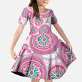 Hereditary Breast Cancer Awareness Australia Indigenous Kid Short Sleeve Dress Previvor - Aussie Hoodie