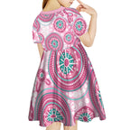 Hereditary Breast Cancer Awareness Australia Indigenous Kid Short Sleeve Dress Previvor - Aussie Hoodie