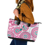 Hereditary Breast Cancer Awareness Australia Indigenous Leather Tote Bag Previvor - Aussie Hoodie