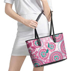 Hereditary Breast Cancer Awareness Australia Indigenous Leather Tote Bag Previvor - Aussie Hoodie