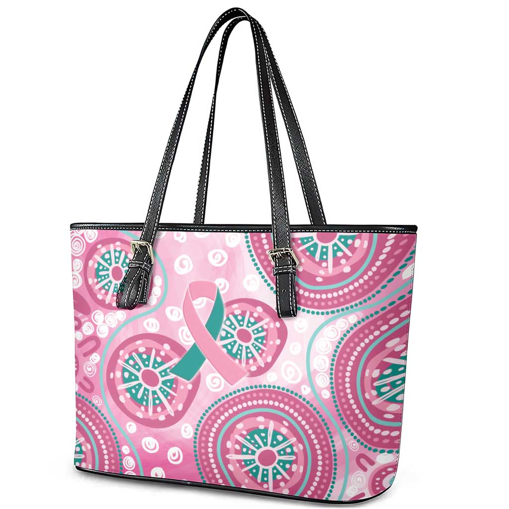 Hereditary Breast Cancer Awareness Australia Indigenous Leather Tote Bag Previvor - Aussie Hoodie