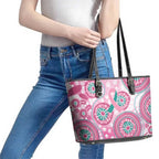 Hereditary Breast Cancer Awareness Australia Indigenous Leather Tote Bag Previvor - Aussie Hoodie