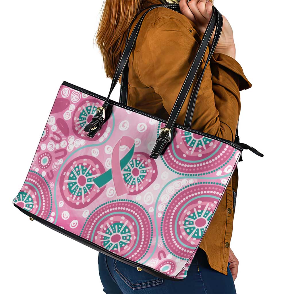 Hereditary Breast Cancer Awareness Australia Indigenous Leather Tote Bag Previvor - Aussie Hoodie