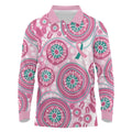 Hereditary Breast Cancer Awareness Australia Indigenous Long Sleeve Polo Shirt Previvor - Aussie Hoodie