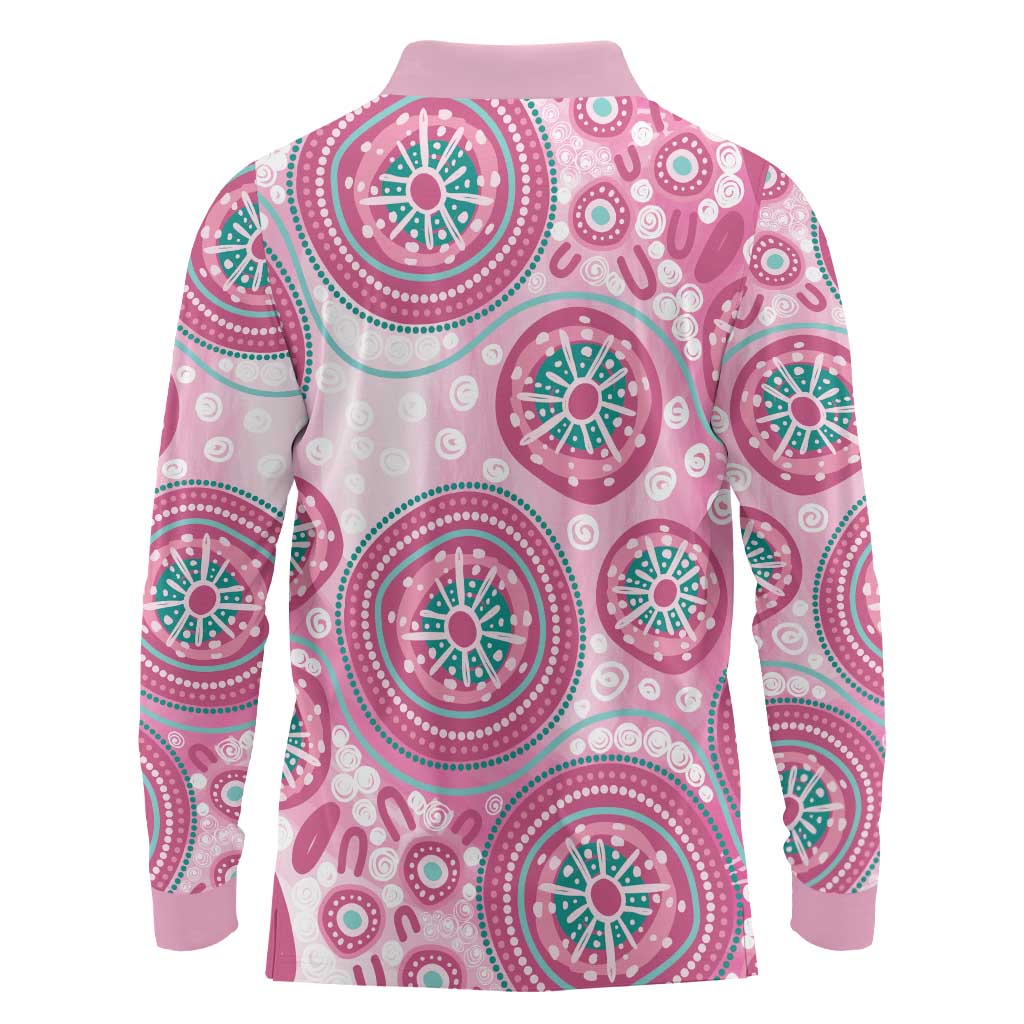 Hereditary Breast Cancer Awareness Australia Indigenous Long Sleeve Polo Shirt Previvor - Aussie Hoodie