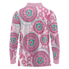 Hereditary Breast Cancer Awareness Australia Indigenous Long Sleeve Polo Shirt Previvor - Aussie Hoodie