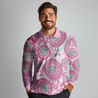 Hereditary Breast Cancer Awareness Australia Indigenous Long Sleeve Polo Shirt Previvor - Aussie Hoodie