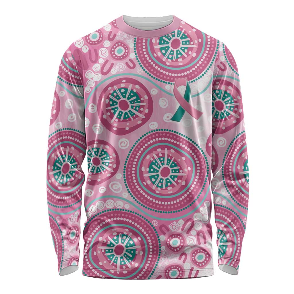 Hereditary Breast Cancer Awareness Australia Indigenous Long Sleeve Shirt Previvor - Aussie Hoodie
