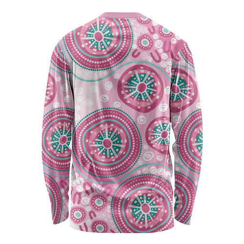 Hereditary Breast Cancer Awareness Australia Indigenous Long Sleeve Shirt Previvor - Aussie Hoodie