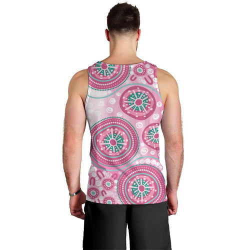 Hereditary Breast Cancer Awareness Australia Indigenous Men Tank Top Previvor - Aussie Hoodie