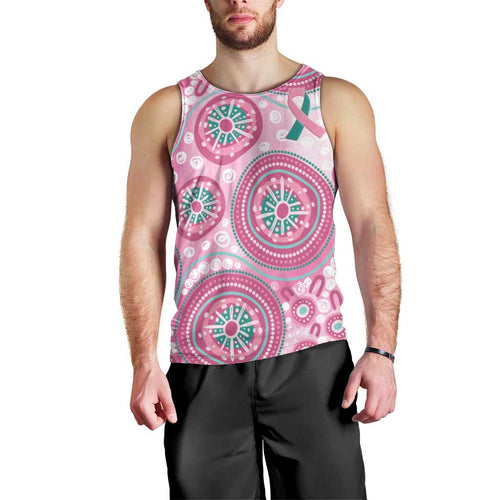 Hereditary Breast Cancer Awareness Australia Indigenous Men Tank Top Previvor - Aussie Hoodie