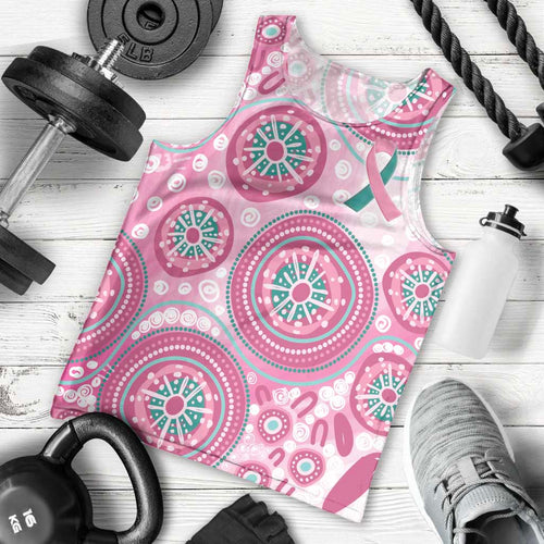 Hereditary Breast Cancer Awareness Australia Indigenous Men Tank Top Previvor - Aussie Hoodie