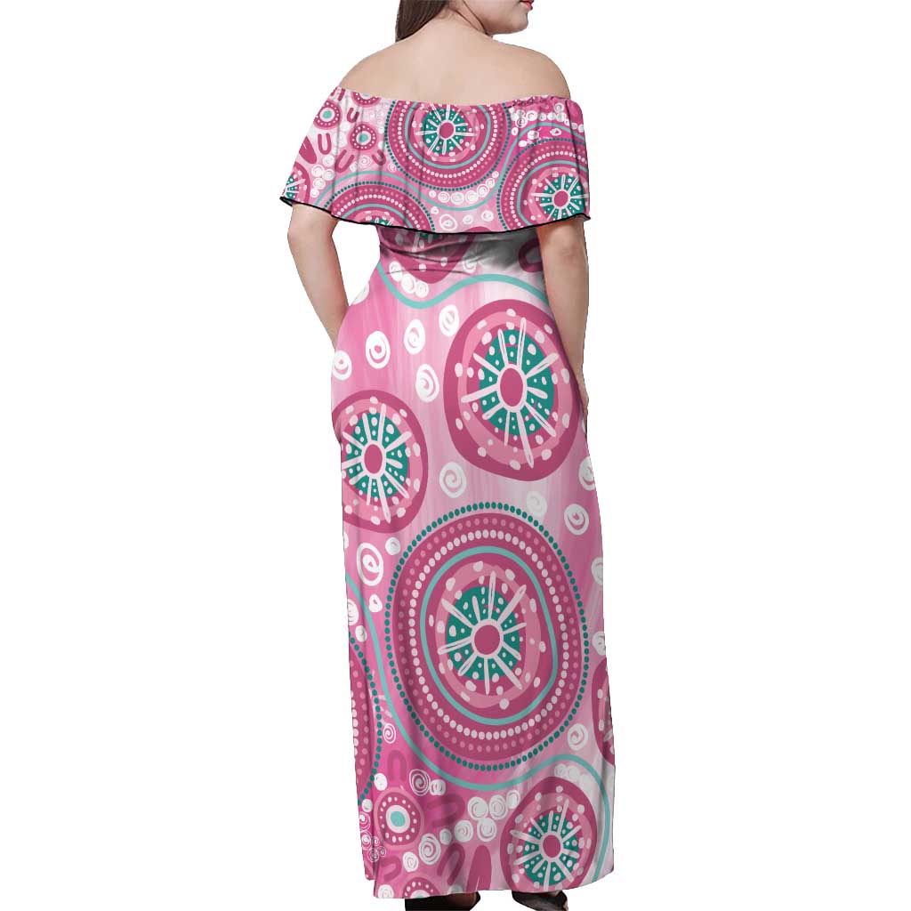Hereditary Breast Cancer Awareness Australia Indigenous Off Shoulder Maxi Dress Previvor - Aussie Hoodie