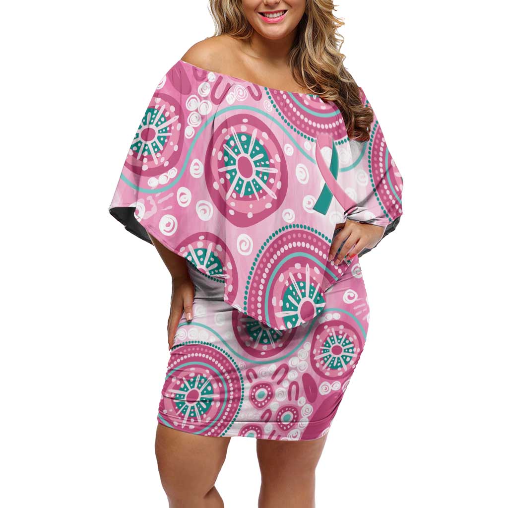 Hereditary Breast Cancer Awareness Australia Indigenous Off Shoulder Short Dress Previvor - Aussie Hoodie