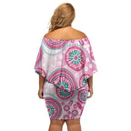 Hereditary Breast Cancer Awareness Australia Indigenous Off Shoulder Short Dress Previvor - Aussie Hoodie
