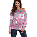 Hereditary Breast Cancer Awareness Australia Indigenous Off Shoulder Sweater Previvor - Aussie Hoodie