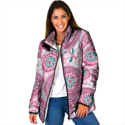 Hereditary Breast Cancer Awareness Australia Indigenous Padded Jacket Previvor - Aussie Hoodie