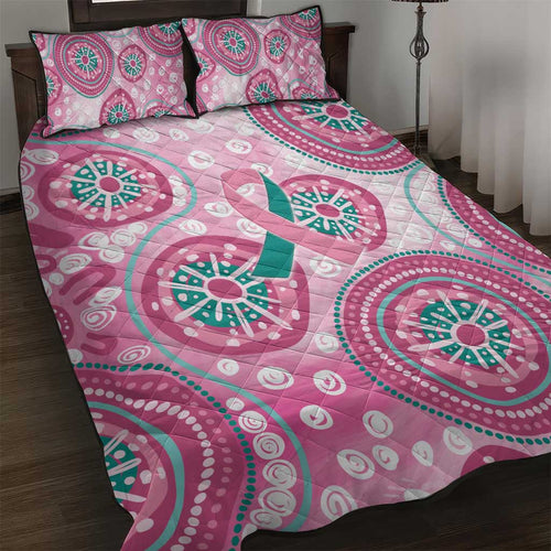 Hereditary Breast Cancer Awareness Australia Indigenous Quilt Bed Set Previvor - Aussie Hoodie