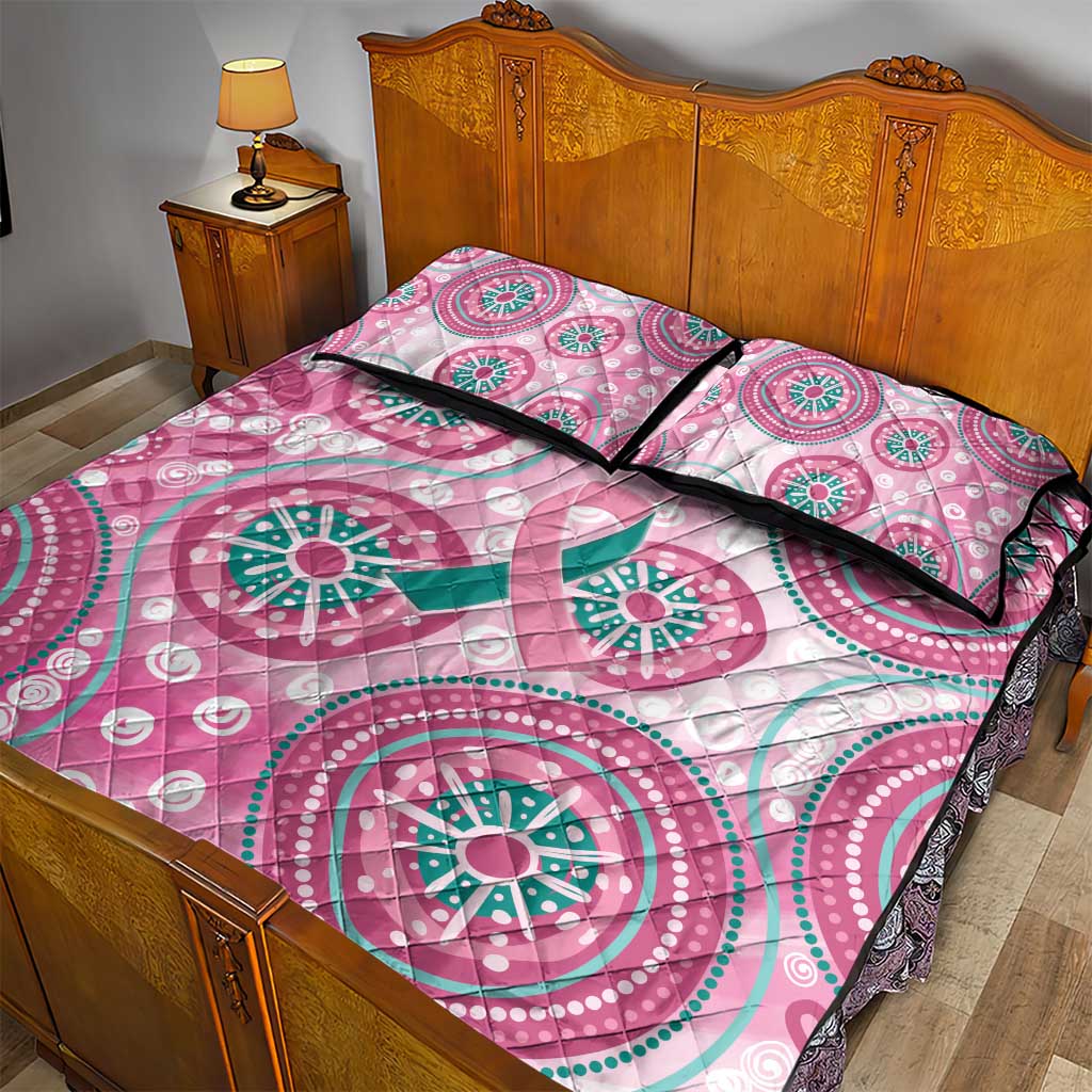 Hereditary Breast Cancer Awareness Australia Indigenous Quilt Bed Set Previvor - Aussie Hoodie