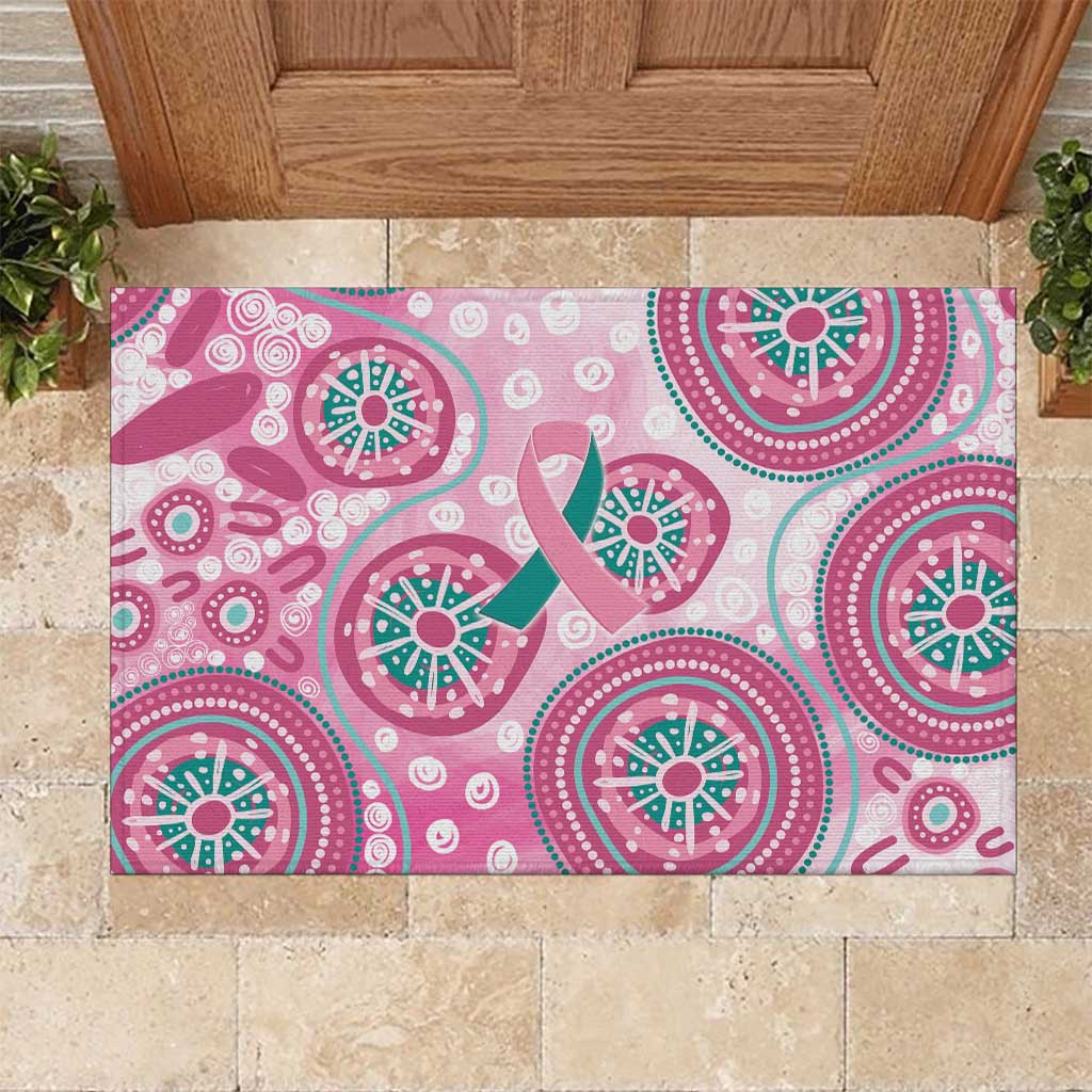 Hereditary Breast Cancer Awareness Australia Indigenous Rubber Doormat Previvor - Aussie Hoodie