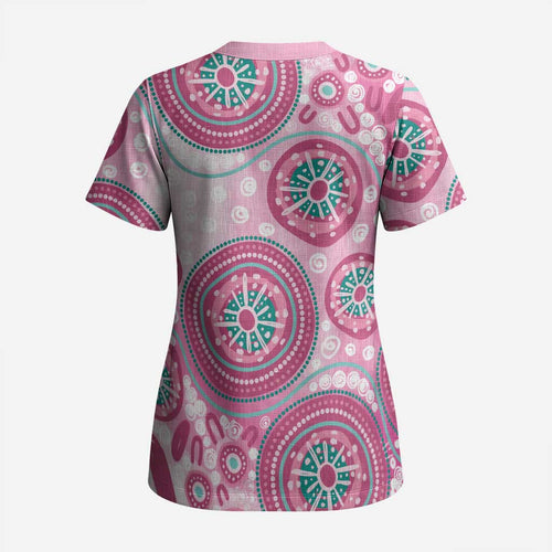 Hereditary Breast Cancer Awareness Australia Indigenous Scrub Top Previvor - Aussie Hoodie