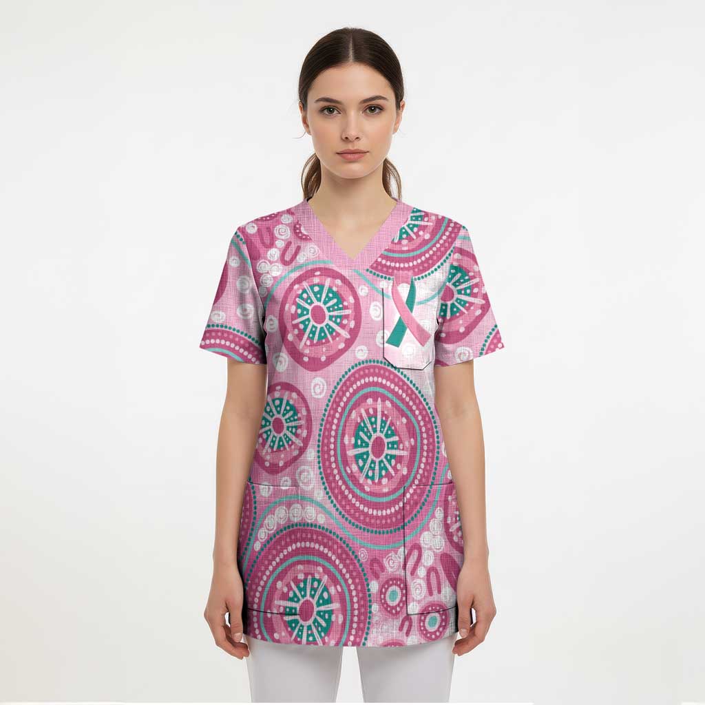 Hereditary Breast Cancer Awareness Australia Indigenous Scrub Top Previvor - Aussie Hoodie