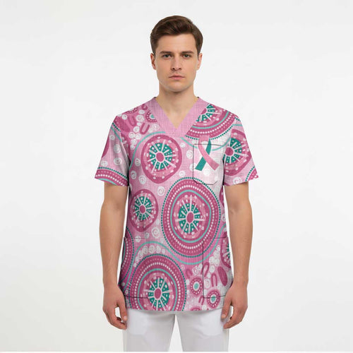 Hereditary Breast Cancer Awareness Australia Indigenous Scrub Top Previvor - Aussie Hoodie