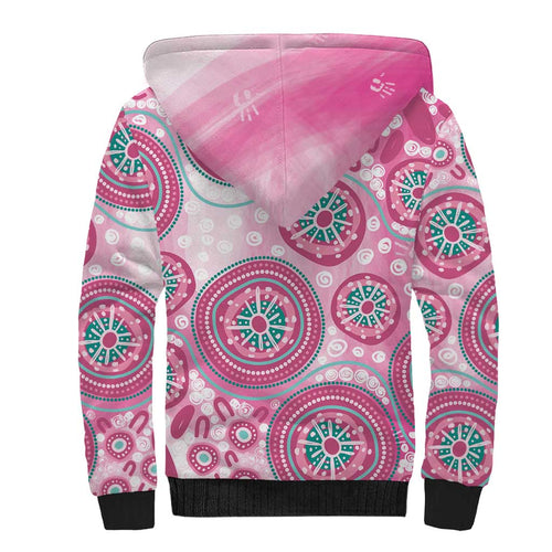 Hereditary Breast Cancer Awareness Australia Indigenous Sherpa Hoodie Previvor - Aussie Hoodie