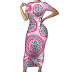 Hereditary Breast Cancer Awareness Australia Indigenous Short Sleeve Bodycon Dress Previvor - Aussie Hoodie